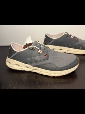 Columbia PFG Bahama X Relaxed Fishing Shoes Sneakers Grill Grey/Sunset Red Men 9
